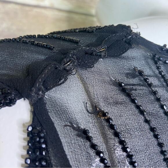 Antique Authentic black beaded 1920s flapper dress size S - Picture 16 of 16